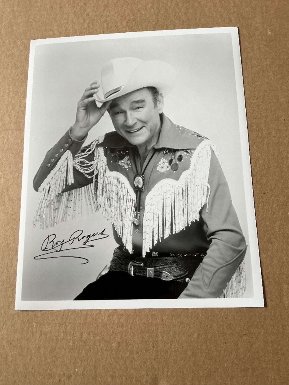 Vintage Older Roy Rogers Glossy 8x10 Photo Reprint “Signed”
